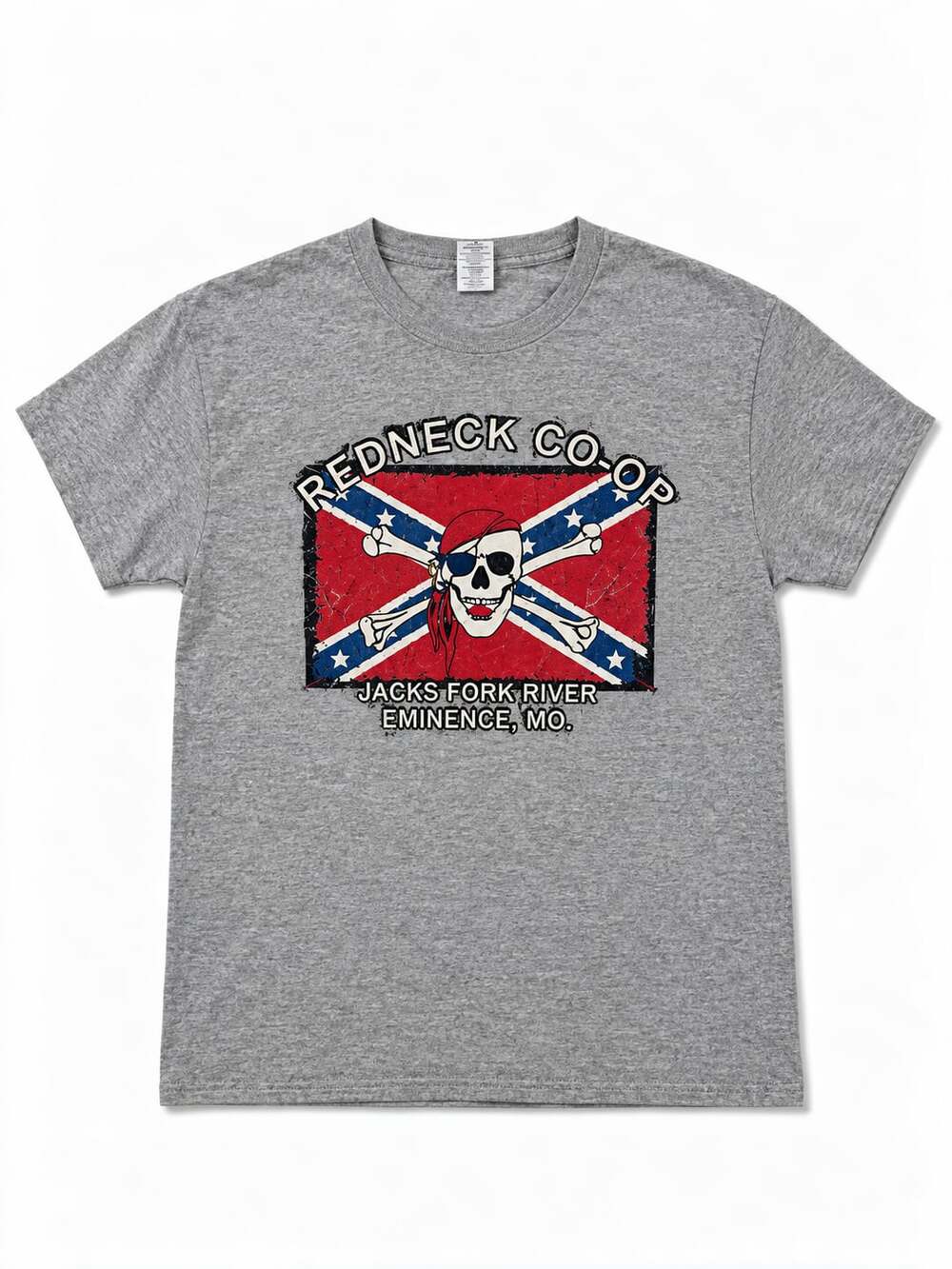 Gildan Redneck Co-Op Jacks Fork River T-Shirt XL Gray